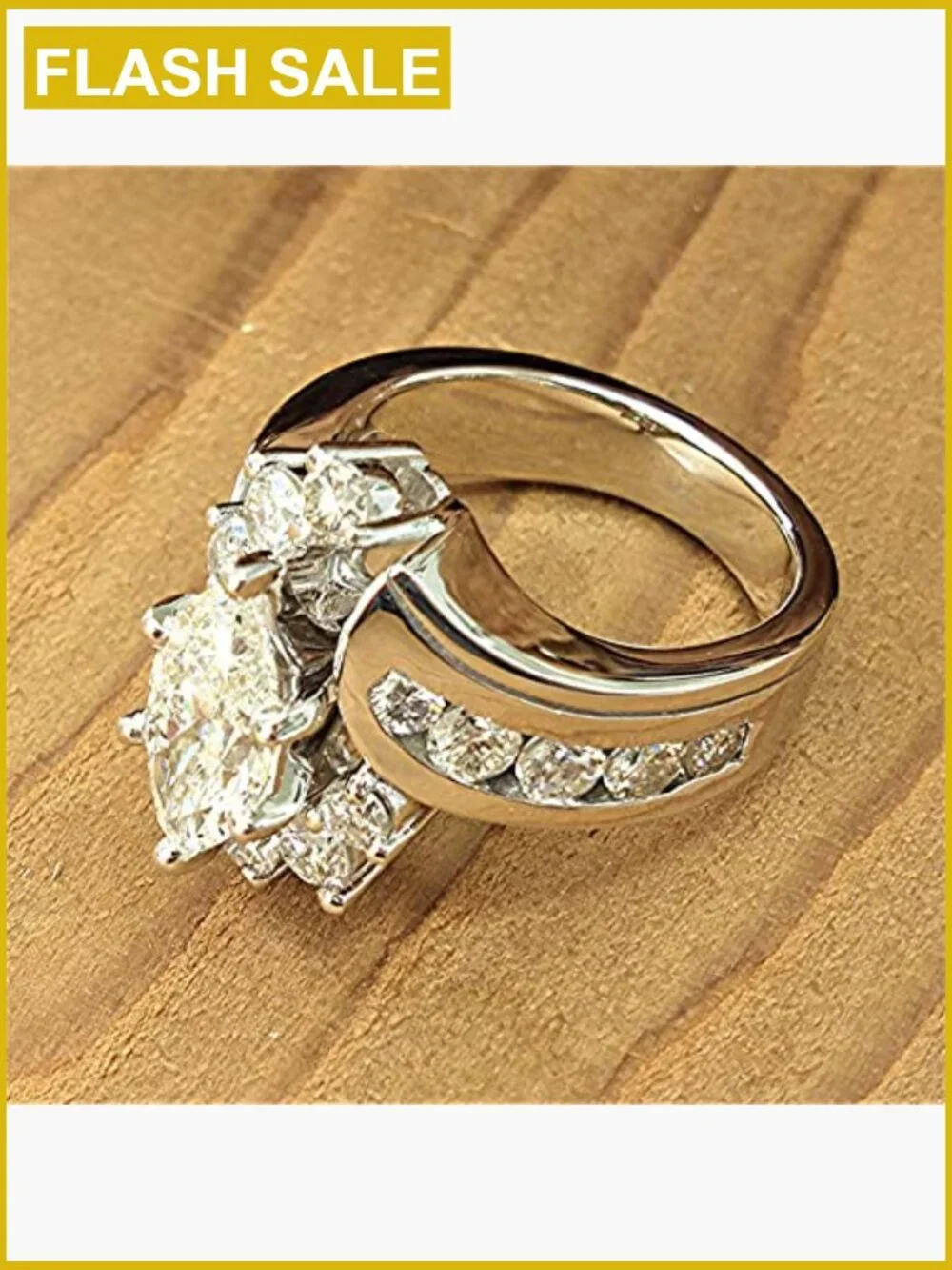 925 Sterling Silver Cubic Zirconia Eternity Band Ring Size 8